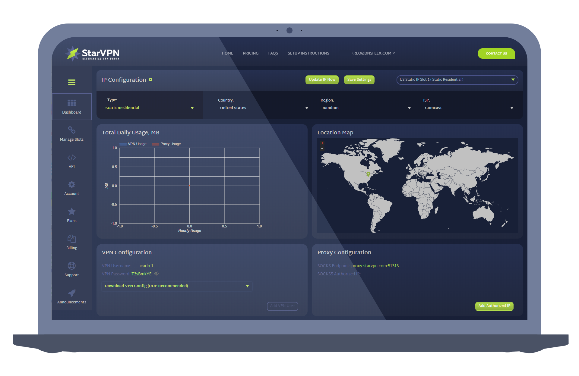 StarVPN Dashboard